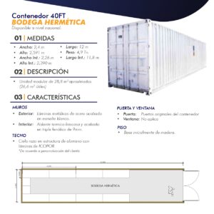 Contenedor 40 Ft Bodega Hermética
